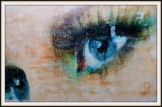 I still love you... (n.308) - 93 x 60 x 2,50 cm - ready to hang - mix media painting on stretched canvas