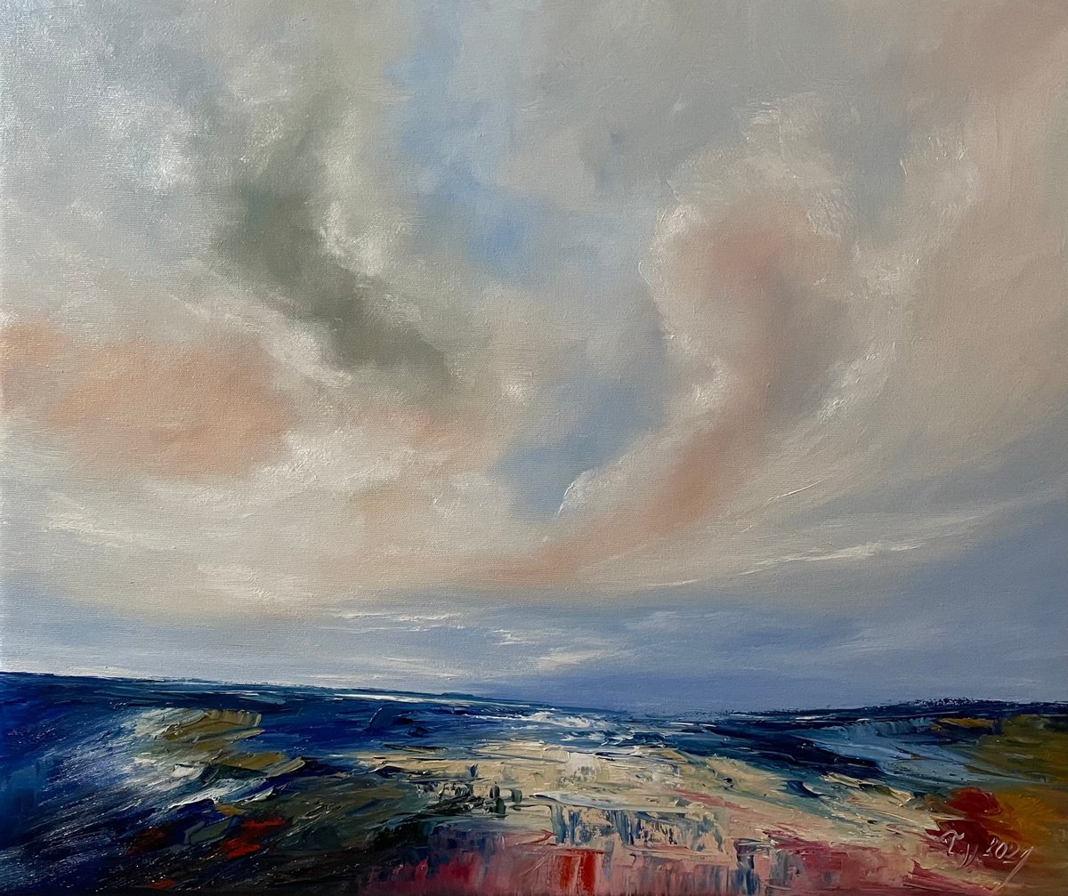 Impressionistic Landscape Oil Painting By Timea Valsami, 24 X 20", Second Breath, Original Artwork