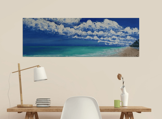 Cloud Atlas - Large Impressionist Palette Knife Office Home Decor Painting