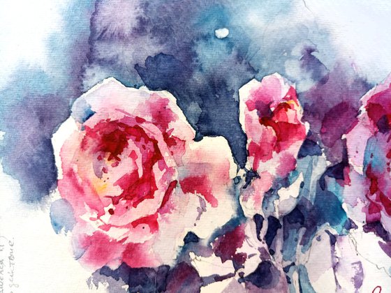 "Scent of roses" original watercolor