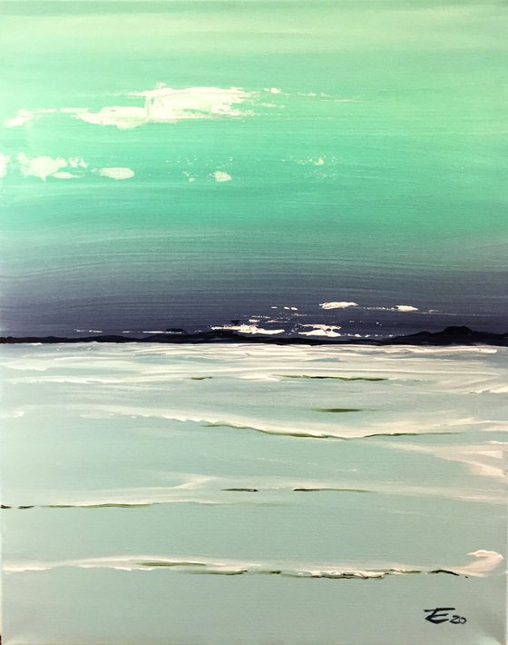 Calm wave - original acrylic on canvas - 40 x 50 cm