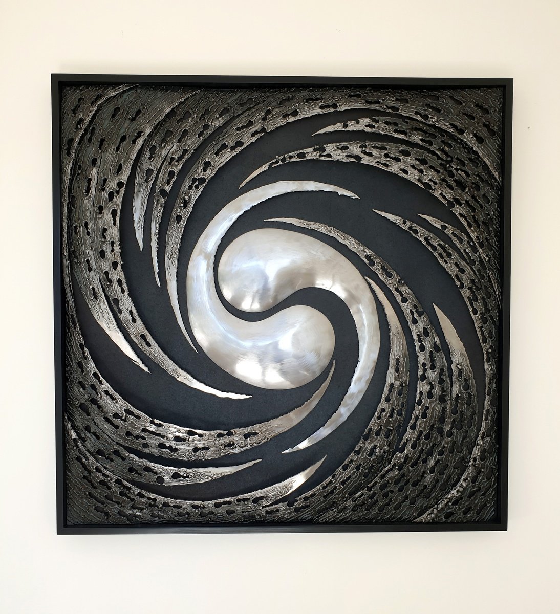 Landscape Relief By Vania Dimitrova & Svetoslav, 33 X 33", "Whirl", Original Artwork