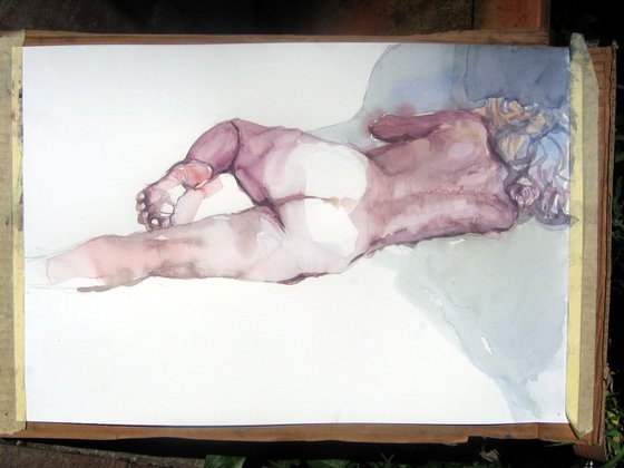 backview ,nude lying pose