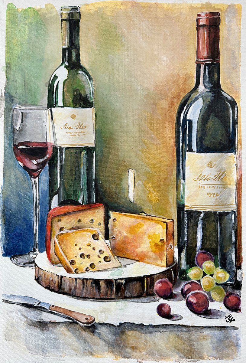 Cheese and Wine by Misty Lady - M. Nierobisz