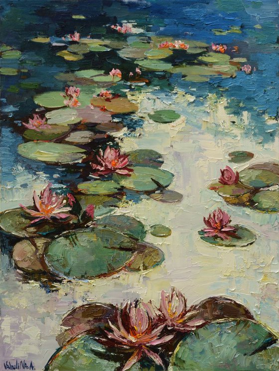 Water lilies Original Oil painting