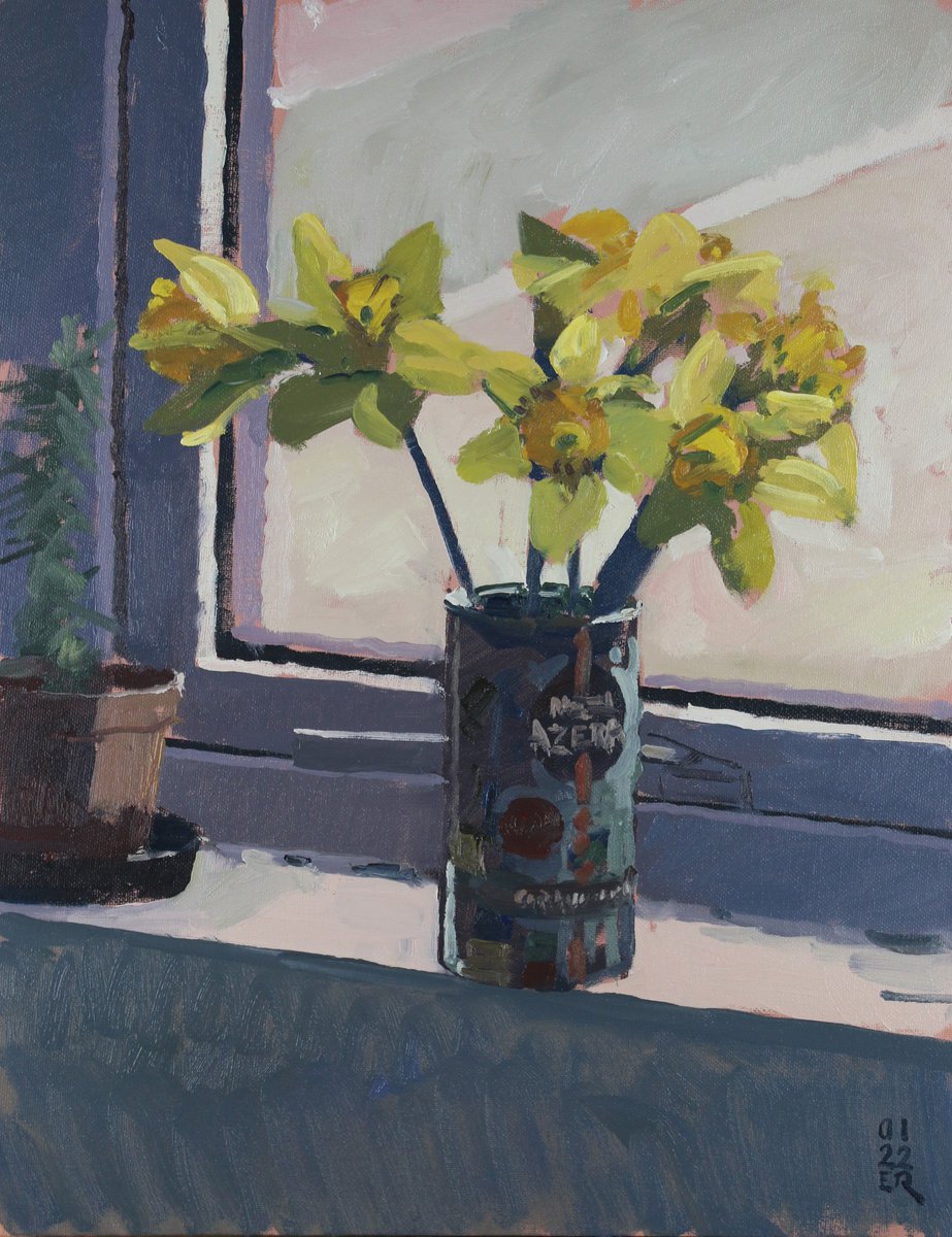 Daffodils in Soft Window Light by Elliot Roworth