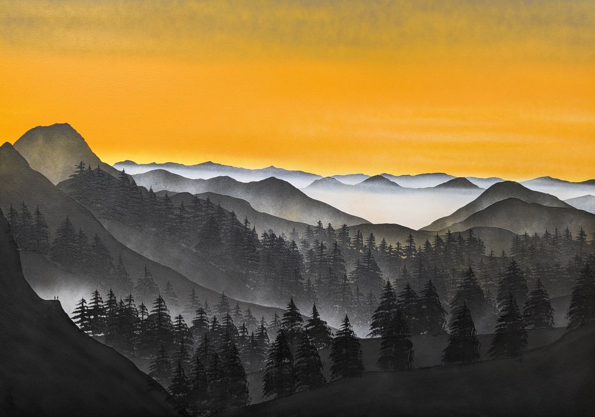 Landscape Acrylic Painting By Robert Owen Bloomfield, 46 X 32", ShaS?di?i?n 3, Original Artwork