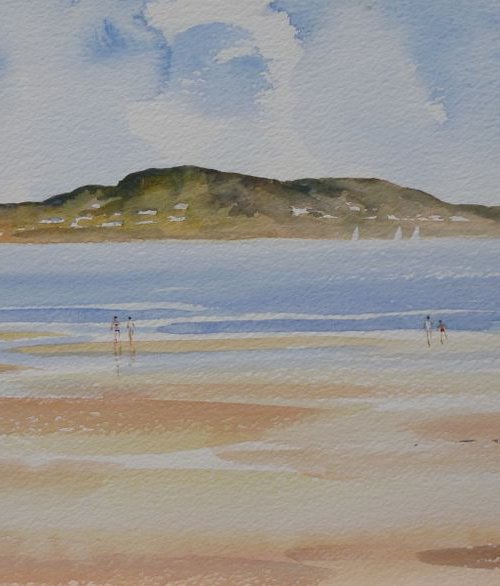 Dollymount Beach with Howth by Maire Flanagan