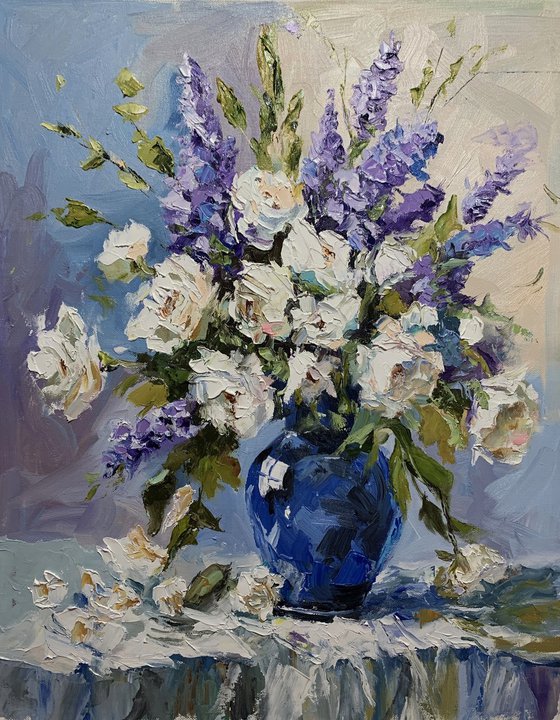 Cobalt Vase, Bouquet.