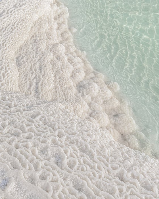 Salt on the surface of the water