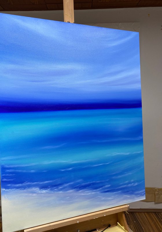 Calm azure sea shore