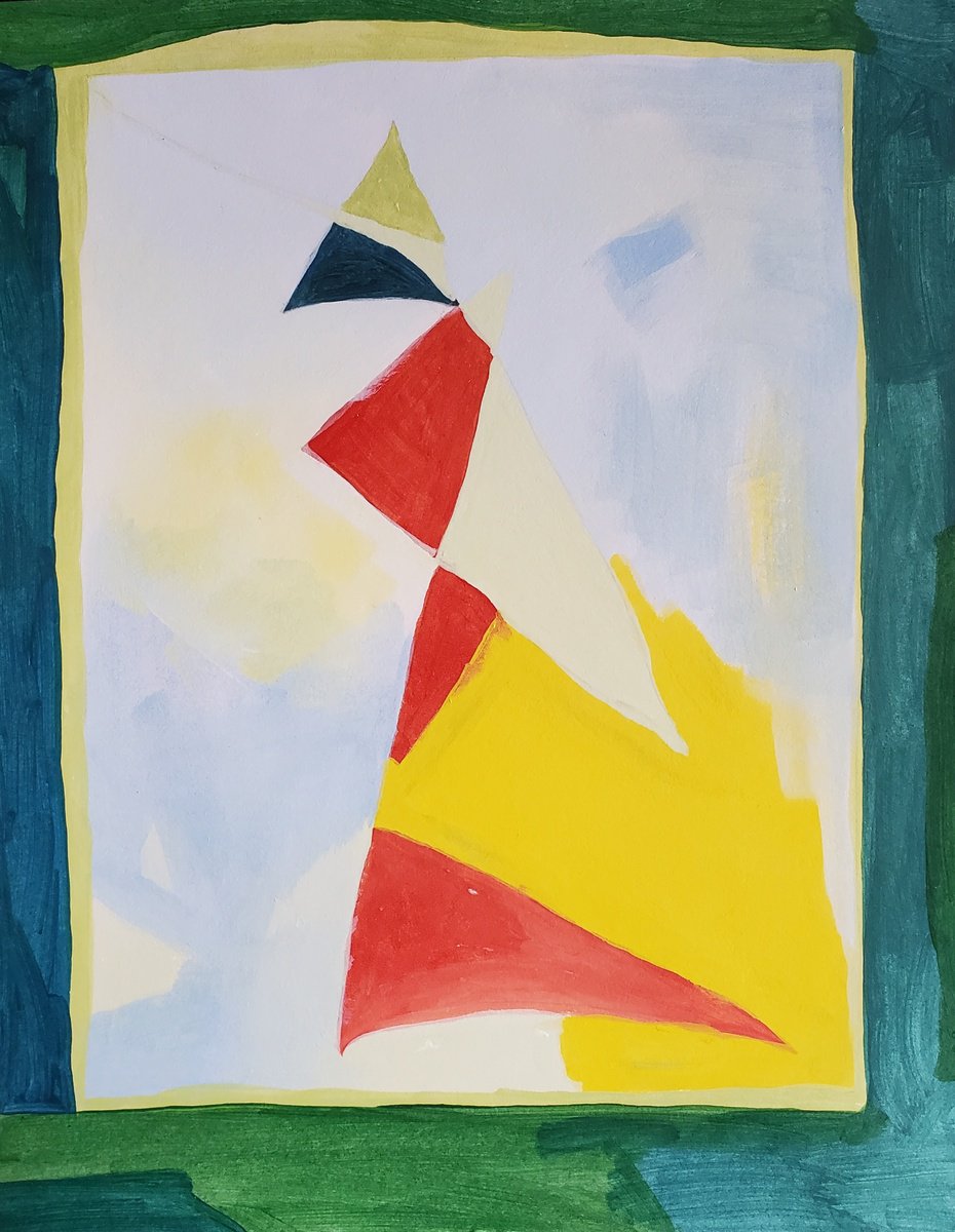 Organic Abstract Acrylic Painting By Rebecca Hodel, 9 X 12", Play, Original Artwork