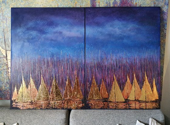 Golden Sails (diptych)