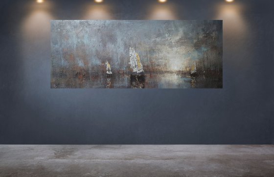 " Harbor of destroyed dreams - You were made for remember Me " W 150 x H 60 cm