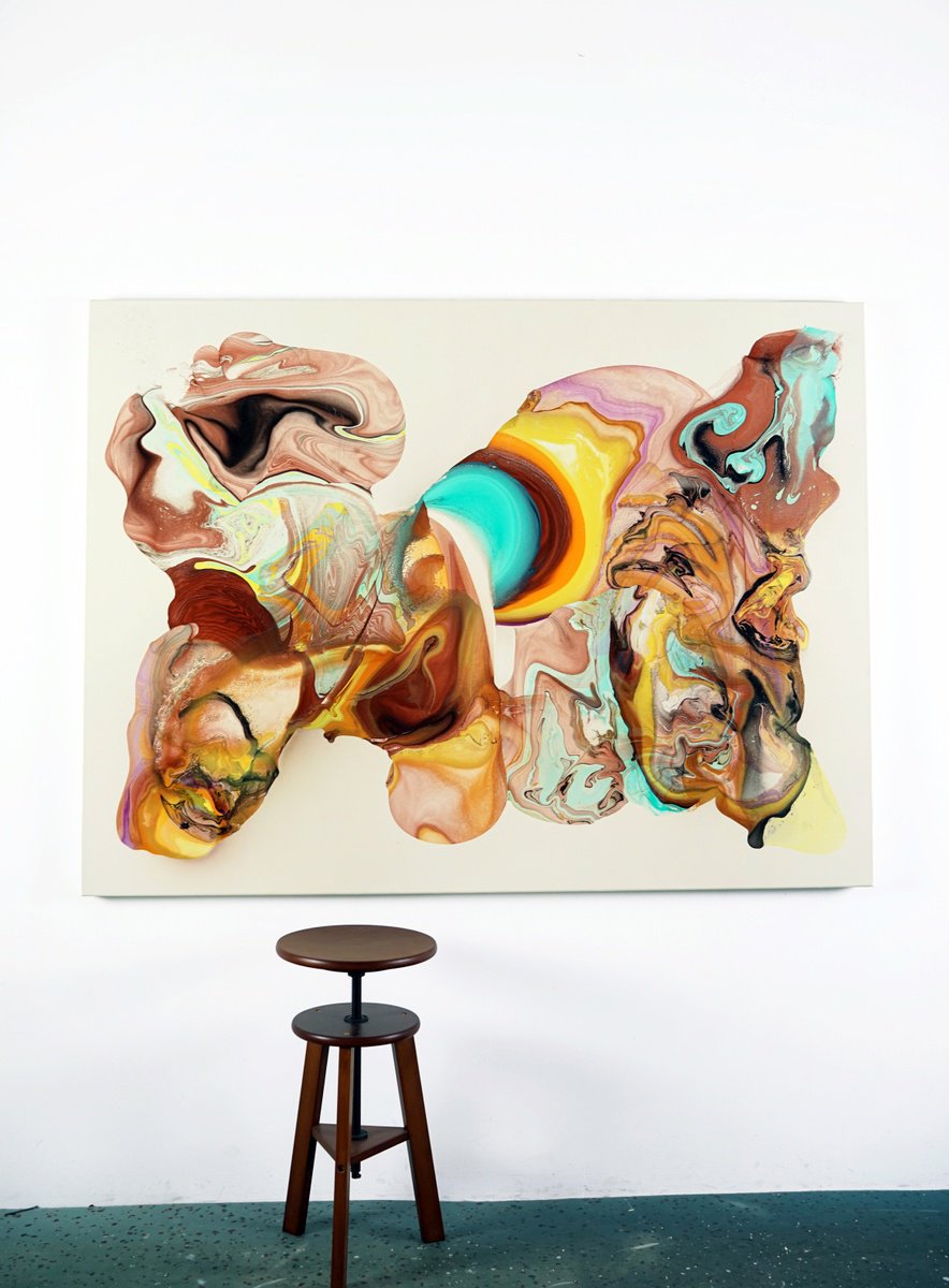 Abstract Oil Painting By Fintan Whelan, 63 X 47, Inspired By The Flame, Original Artwork