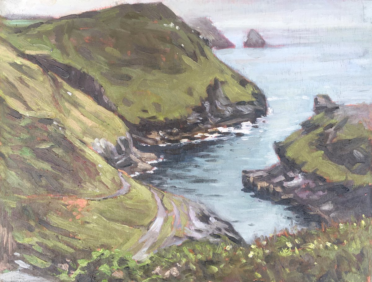 Boscastle, misty day by Louise Gillard