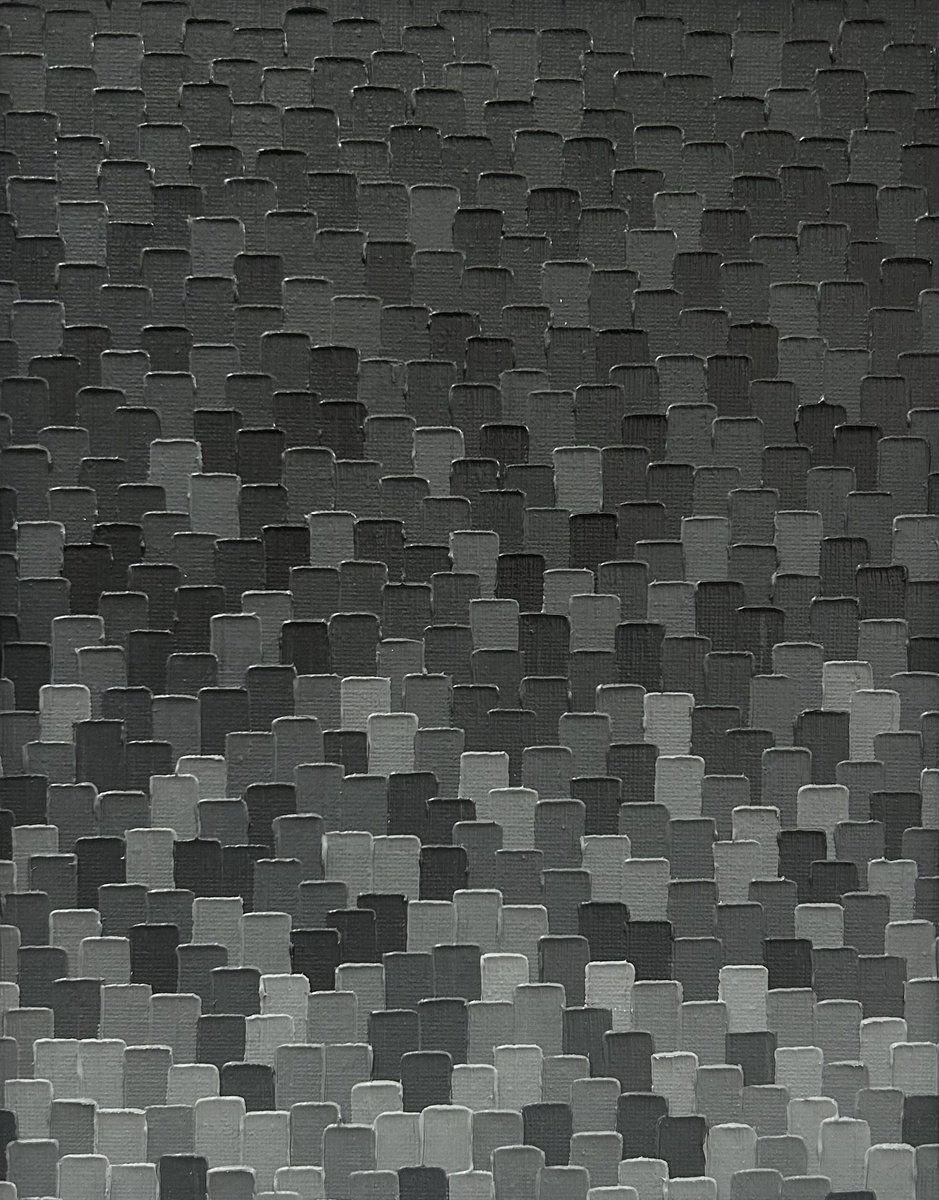 Organic Abstract Oil Painting By Meredith B. Studios, 11 X 14", Soft Soot, Original Artwork