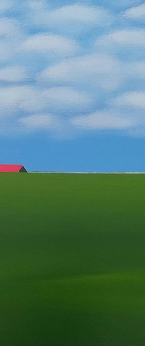 Red roofs, green fields by Nelly van Nieuwenhuijzen