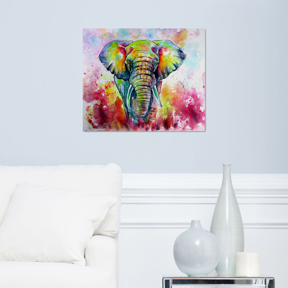 Majestic colorful elephant II