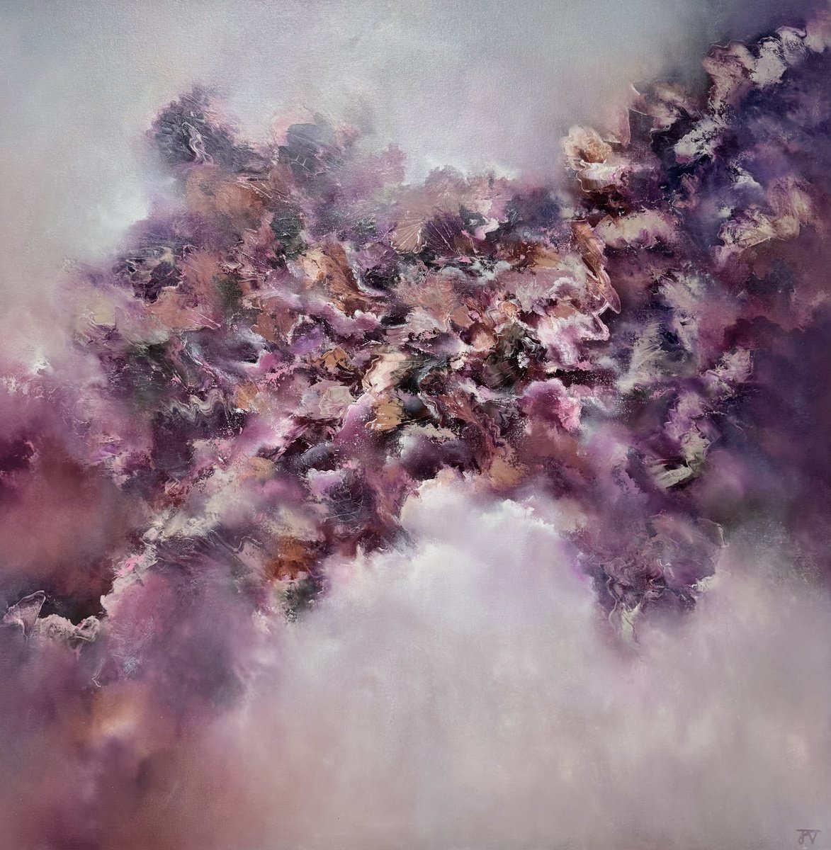 Organic Abstract Oil Painting By Jaimie Volkaerts, 39 X 39, The Garden Of Delights, Original Artwork