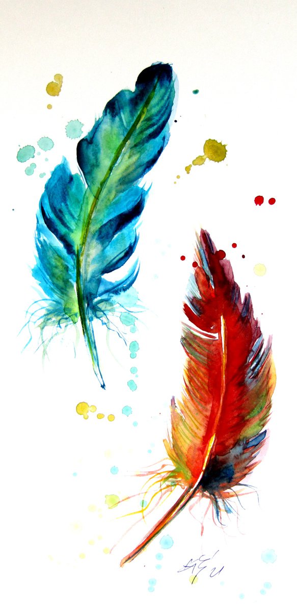 Colorful feathers /32,5 x 16 cm/ by Kovcs Anna Brigitta