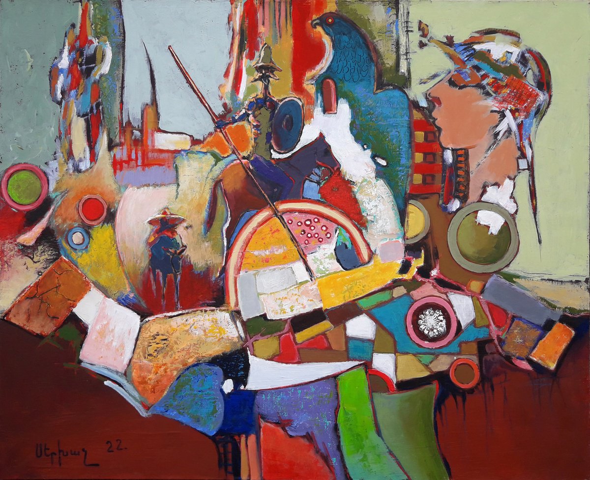 Impressionistic Portrait Oil Painting By Sergey Xachatryan, 39 X 31", The Knight