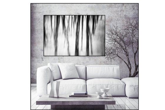 Carbon Fibre - Large Black and White Abstract on Canvas