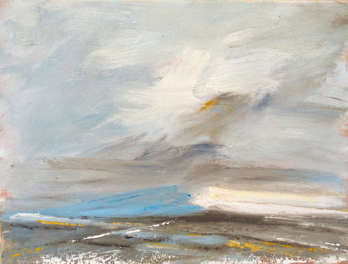 Expressive Landscape Oil Painting By Sherry Edmondson, 22 X 18", November Landscape, Original Artwork