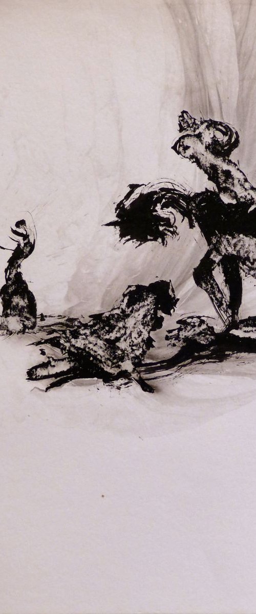 Rider of shadows, 29x42 cm by Frederic Belaubre