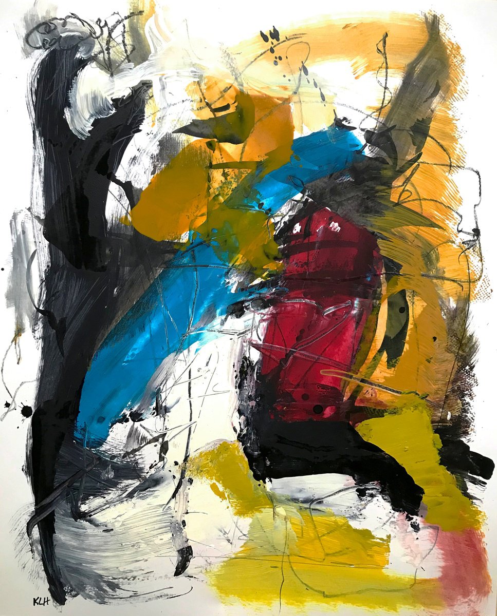 Organic Abstract Oil Painting By Kris Haas, 19 X 24", Playful Reality # 55, Original Artwork