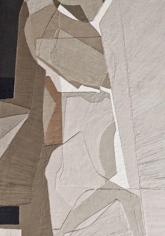 "Bella 4" Textured abstract geometric art