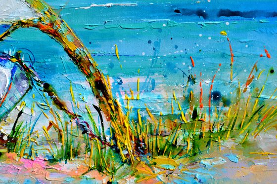 Boat and Seagulls on Seashore