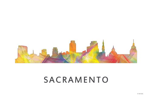 Sacramento California Skyline WB1 by Marlene Watson