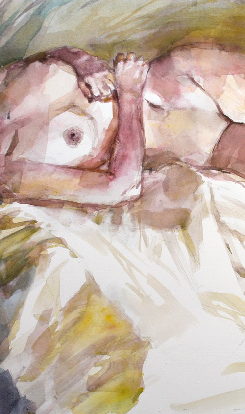 nude  ( hidden dreams 2 ) by Goran Žigolić Watercolors