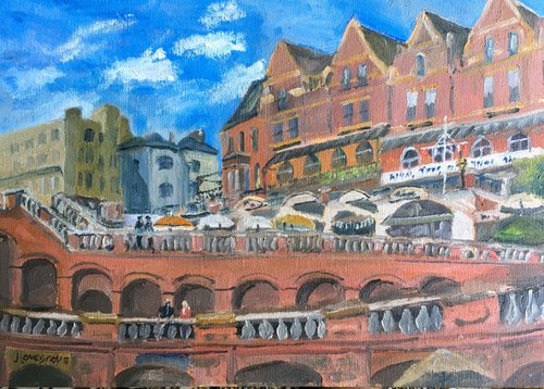 Ramsgate harbour and Arches - An original 'plein air' oil painting by Julian Lovegrove Art