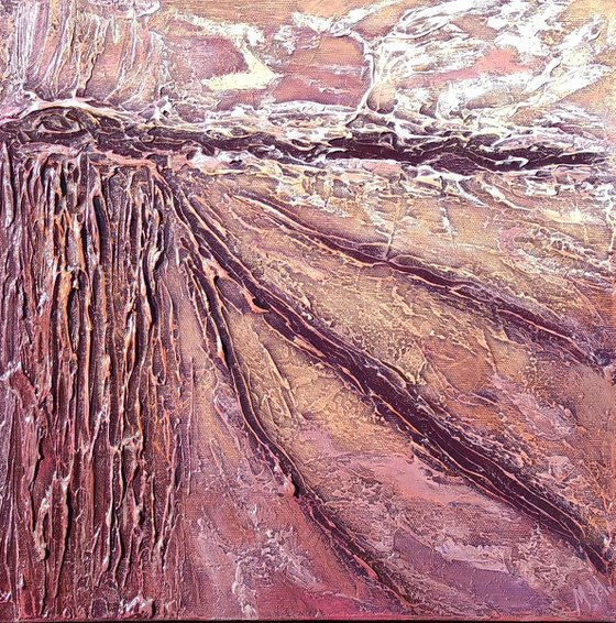 Pink (35x35cm size, texture, Modern art )