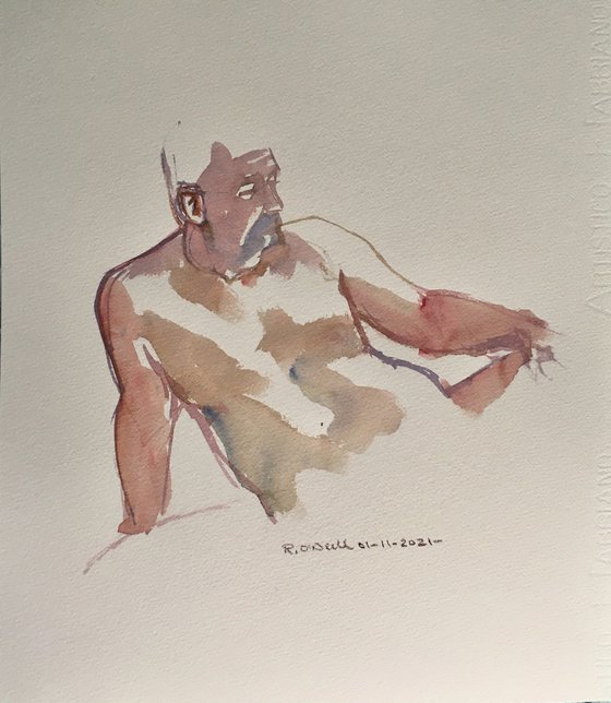 Seated male nude