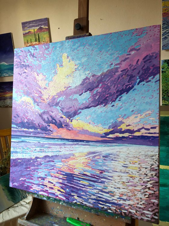 abstact seascape painting 75-75cm