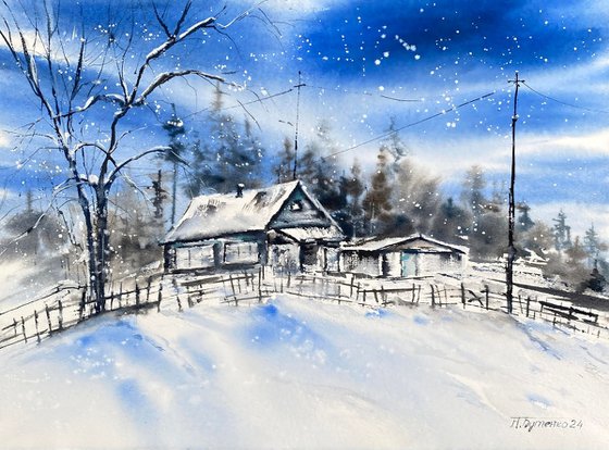 Winter in the Hinterland, watercolour
