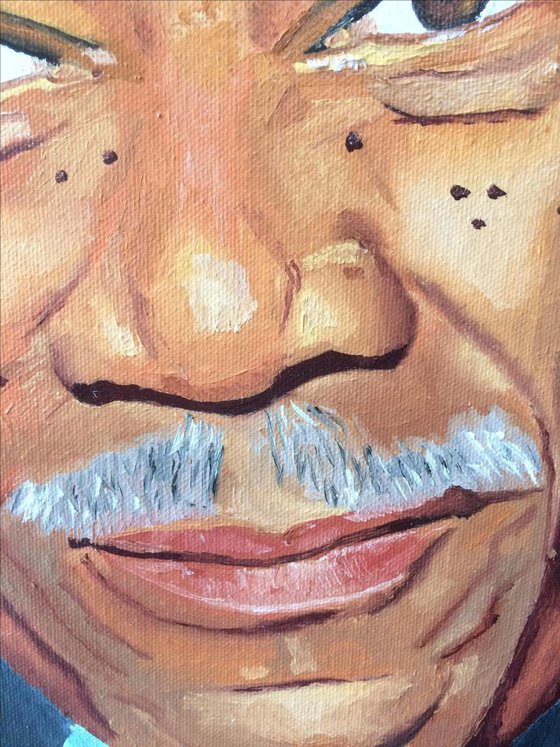 Morgan Freeman celebrity portrait painting