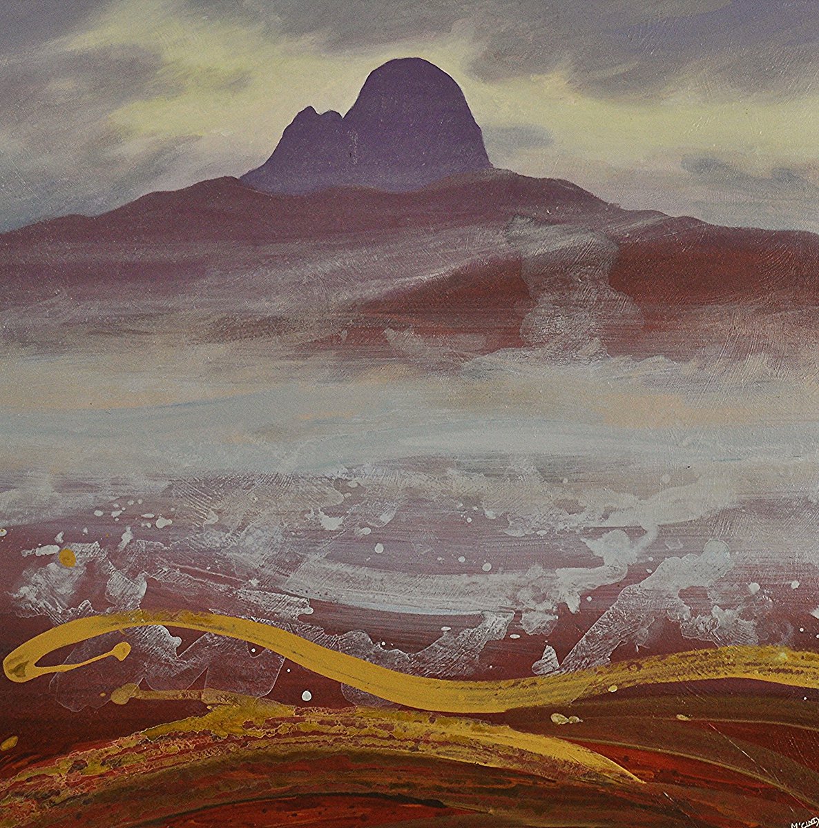 Expressive Landscape Acrylic Painting By Kevan Mcginty, 32 X 32", Suilven, Original Artwork