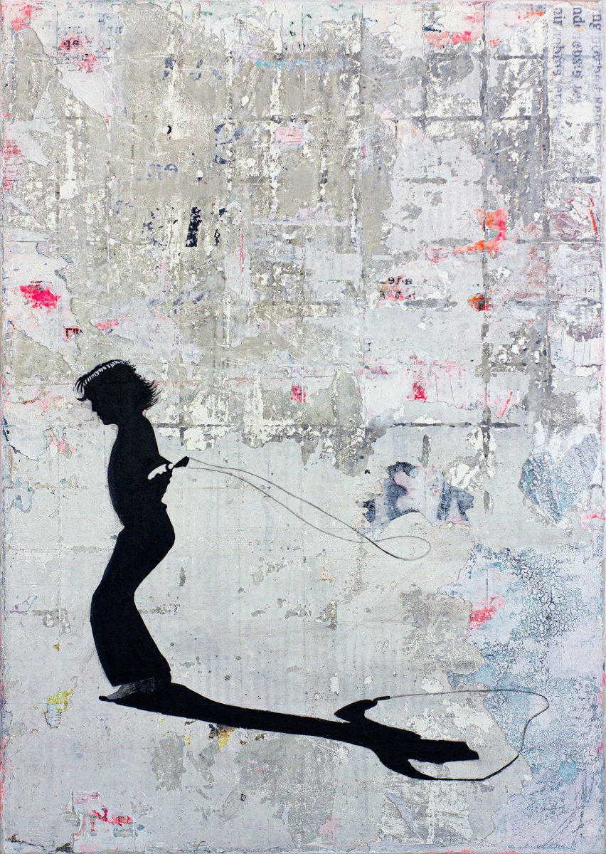 Urban And Pop Portrait Painting By Db Waterman, 20 X 28, Shadow Skipper, Original Artwork