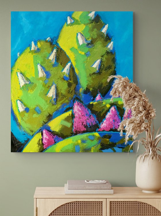 Abstract Green & Violet Rhythm