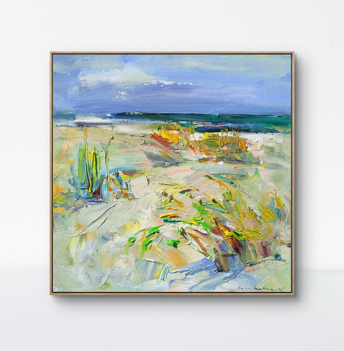 Impressionistic Landscape Oil Painting By Helen Shukina, 12 X 12, Sunny Days, Original Artwork