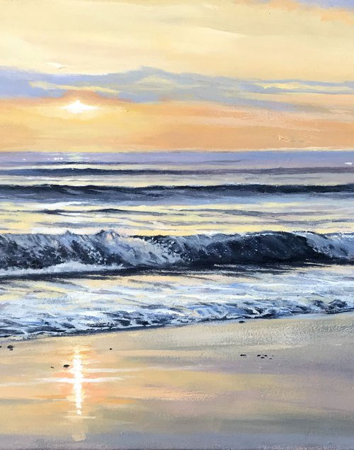 Seascape 32 - Early morning waves. by Russell Aisthorpe