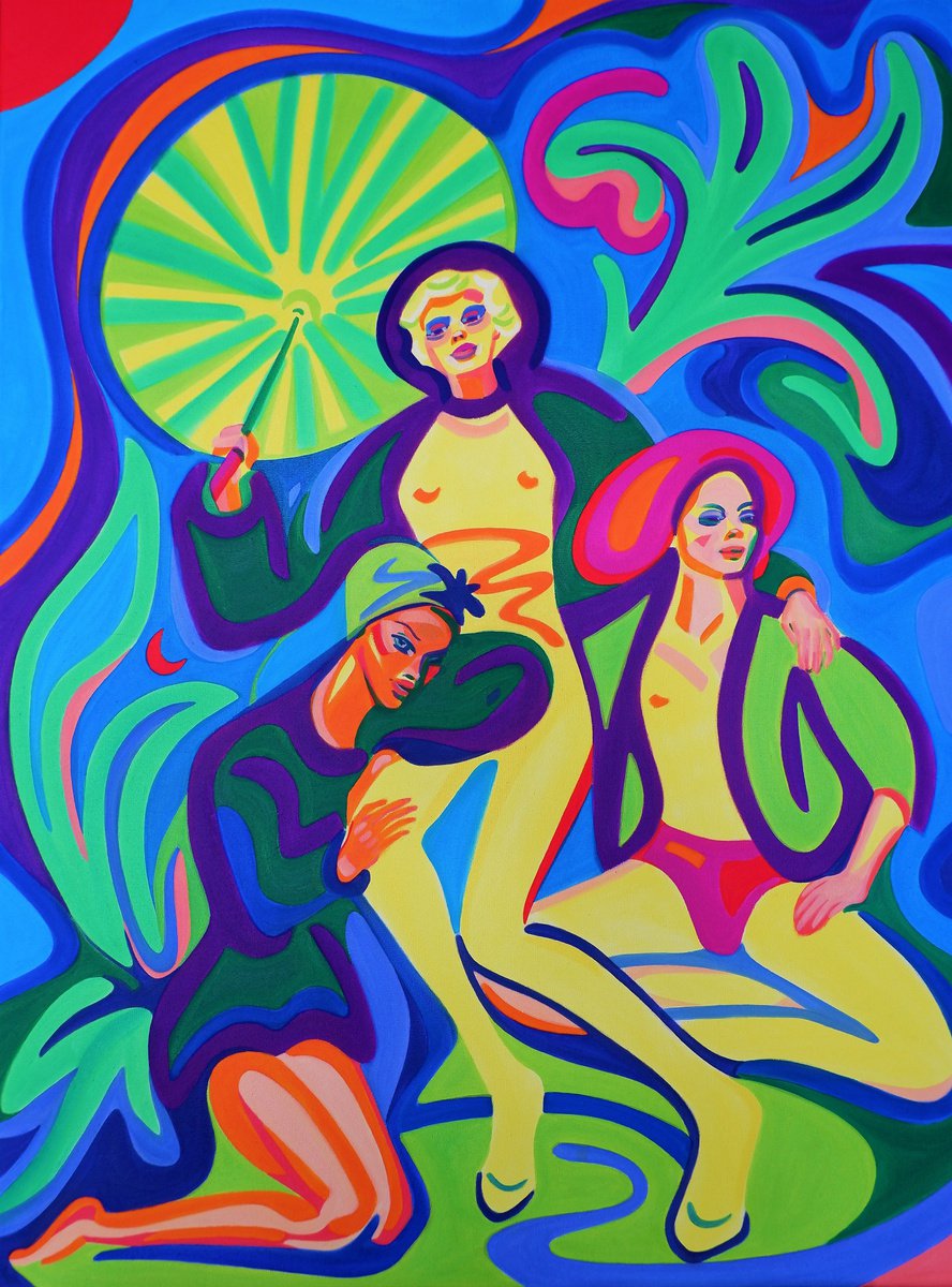 Surrealistic Portrait Oil Painting By Van Lanigh, 24 X 31", Pride Month, Original Artwork