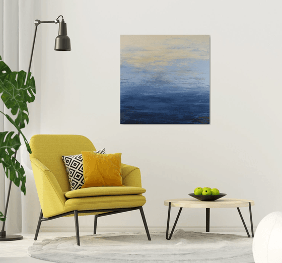 Moody Blue - Modern Abstract Expressionist Seascape