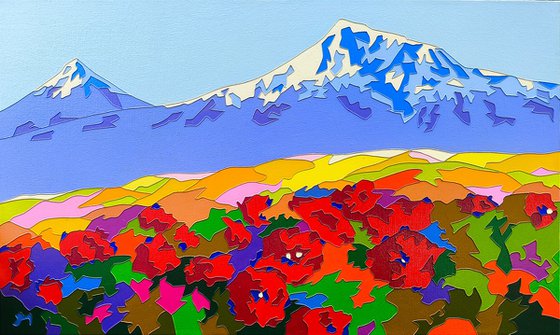 Poppy field of Mount Ararat