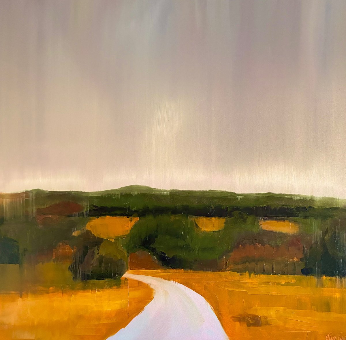 Ochre Field By Francesca Currie, 39 X 39, Artwork For Sale On Artfinder