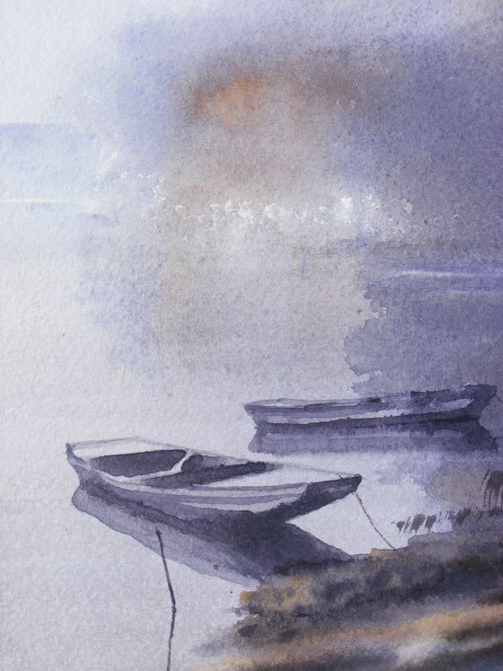 "Two boats in the morning mist" SPECIAL PRICE!!!